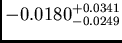 $-0.0180^{+0.0341}_{-0.0249}$